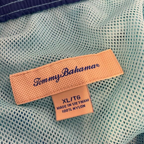 Tommy Bahama Swim Trunks Men's XL Blue Floral Pattern Drawstring Waist Pockets - Picture 8 of 10